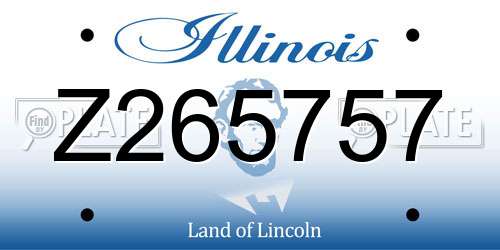 Z265757 Illinois License Plate