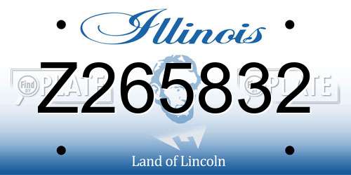 Z265832 Illinois License Plate