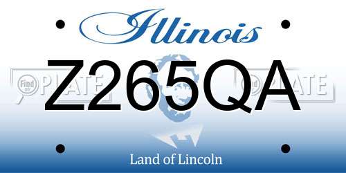 Z265QA Illinois License Plate