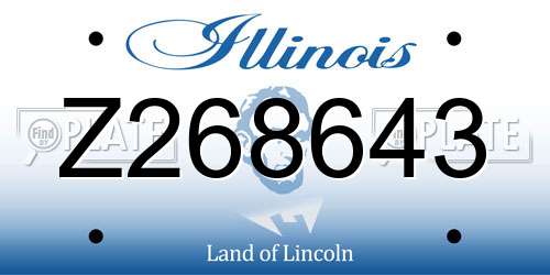 Z268643 Illinois License Plate