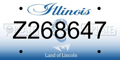 Z268647 Illinois License Plate