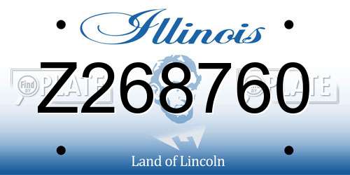 Z268760 Illinois License Plate
