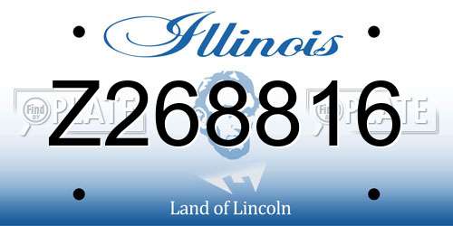 Z268816 Illinois License Plate