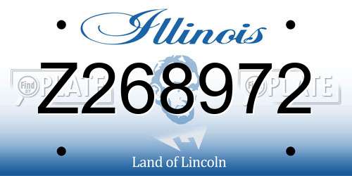 Z268972 Illinois License Plate