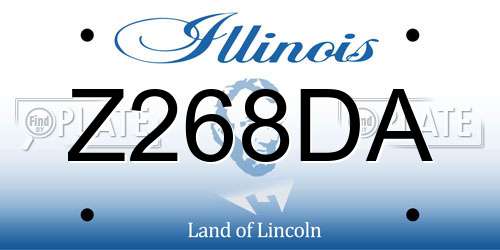 Z268DA Illinois License Plate