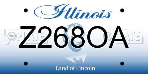 Z268OA Illinois License Plate
