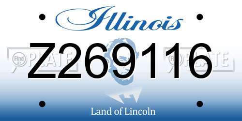 Z269116 Illinois License Plate