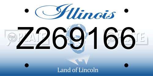 Z269166 Illinois License Plate