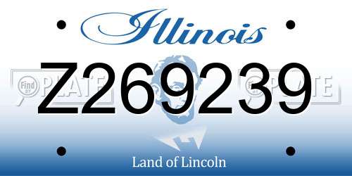 Z269239 Illinois License Plate