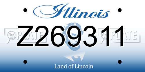 Z269311 Illinois License Plate