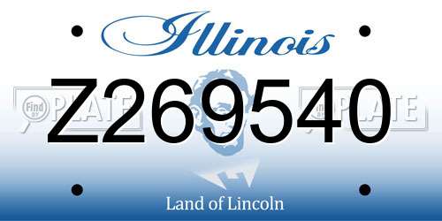 Z269540 license plate in IL state
