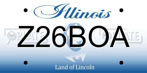 Z26BOA Illinois License Plate