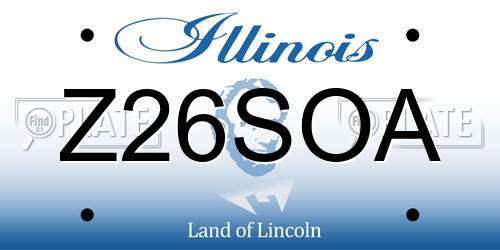 Z26SOA Illinois License Plate