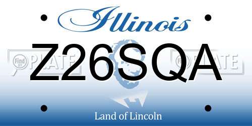 Z26SQA Illinois License Plate