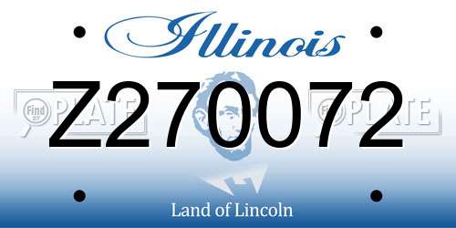 Z270072 Illinois License Plate
