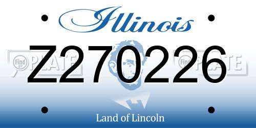 Z270226 Illinois License Plate