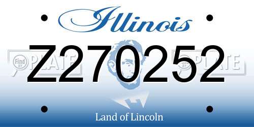 Z270252 Illinois License Plate