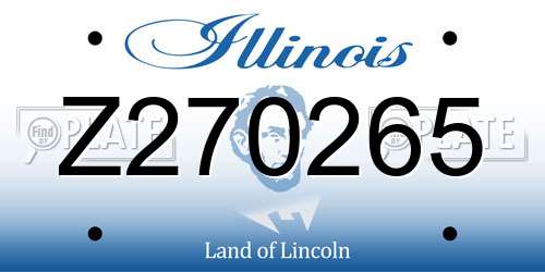 Z270265 Illinois License Plate