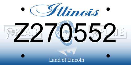 Z270552 Illinois License Plate
