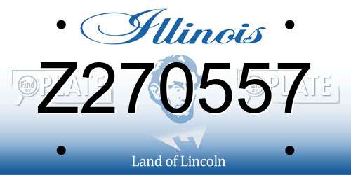 Z270557 Illinois License Plate