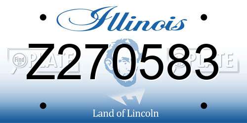 Z270583 Illinois License Plate