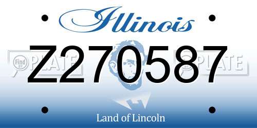 Z270587 Illinois License Plate