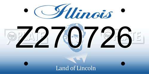 Z270726 Illinois License Plate