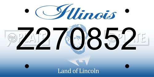 Z270852 Illinois License Plate