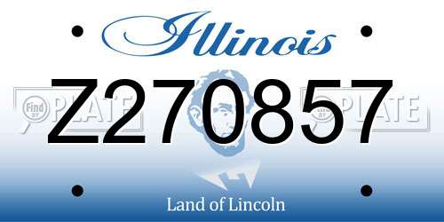 Z270857 Illinois License Plate