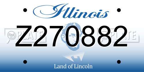Z270882 Illinois License Plate