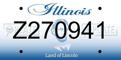 Z270941 Illinois License Plate