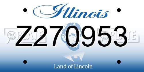 Z270953 Illinois License Plate