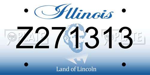 Z271313 Illinois License Plate