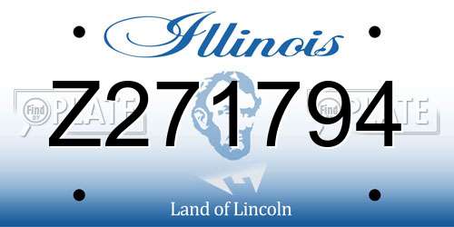 Z271794 Illinois License Plate