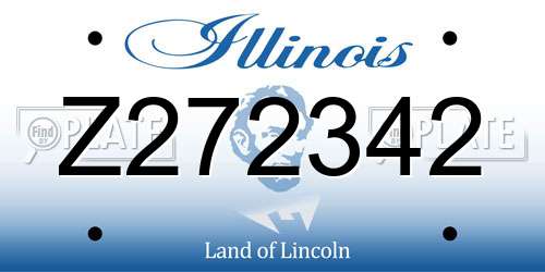 Z272342 Illinois License Plate