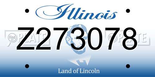 Z273078 Illinois License Plate