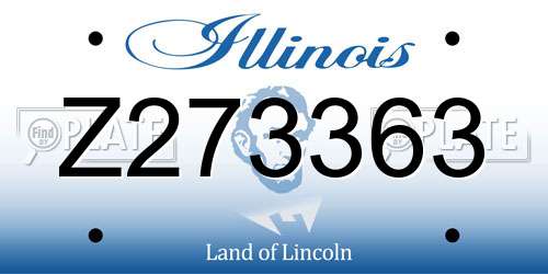 Z273363 Illinois License Plate