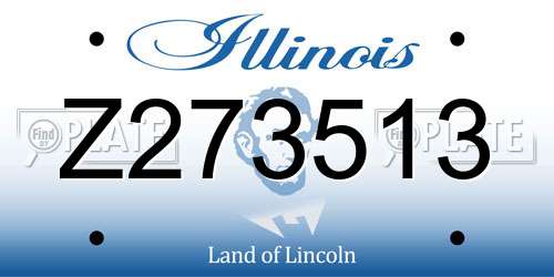 Z273513 Illinois License Plate