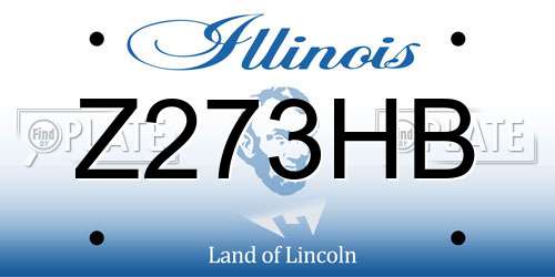 Z273HB Illinois License Plate