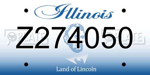 Z274050 Illinois License Plate