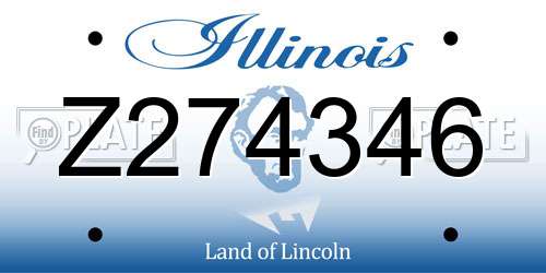Z274346 Illinois License Plate