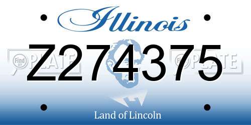 Z274375 Illinois License Plate