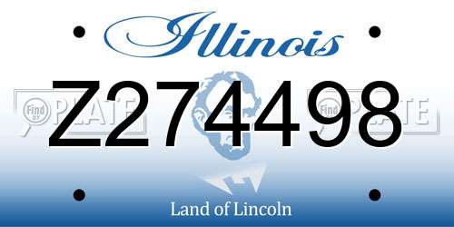 Z274498 Illinois License Plate