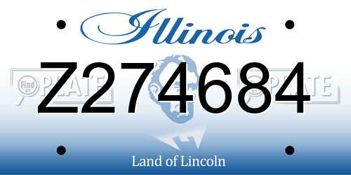 Z274684 Illinois License Plate