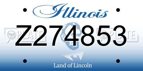 Z274853 Illinois License Plate
