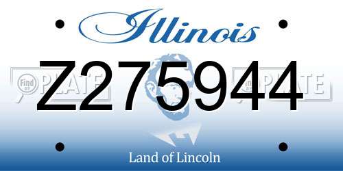 Z275944 Illinois License Plate