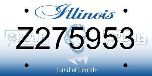 Z275953 Illinois License Plate