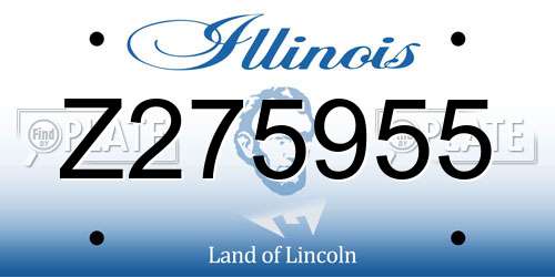 Z275955 Illinois License Plate