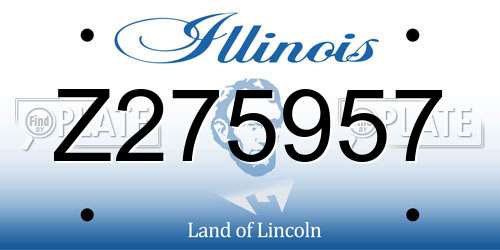 Z275957 Illinois License Plate