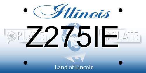 Z275IE Illinois License Plate